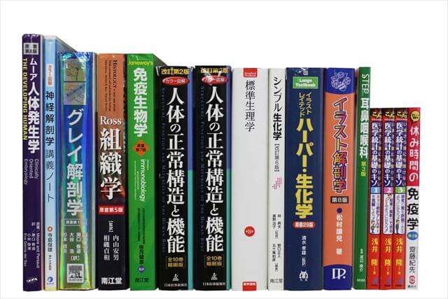 医学書･医学専門書、解剖学・生物学の教科書・専門書、医師国家試験参考書・問題集の買取